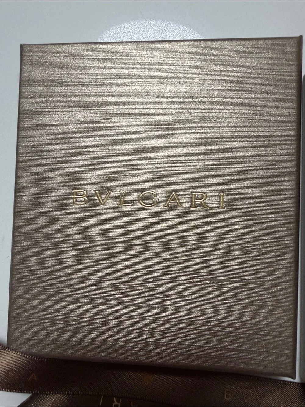 BVLGARI Rose Gold Jewelry Box with Ribbon/ save the children card and envelope